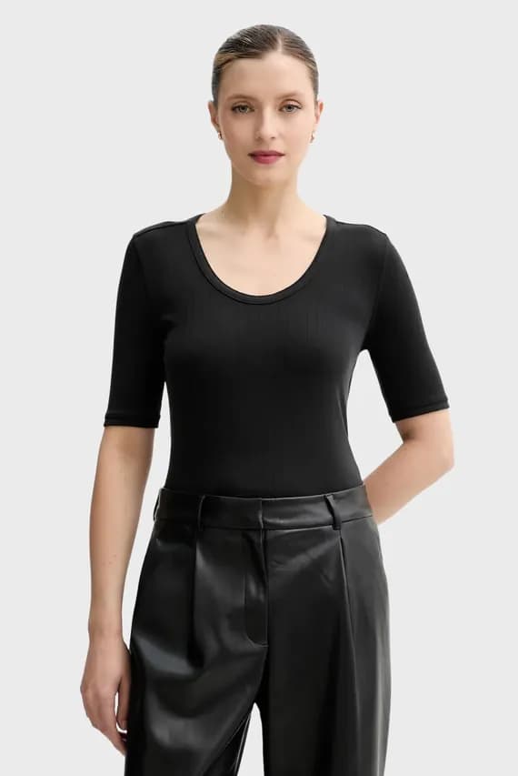 Футболка SS SCOOP NK DRAPY RIB TOP