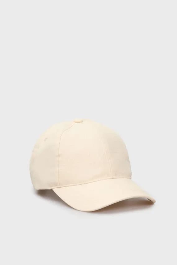 Женская бежевая кепка с узором MONOGRAM JACQUARD