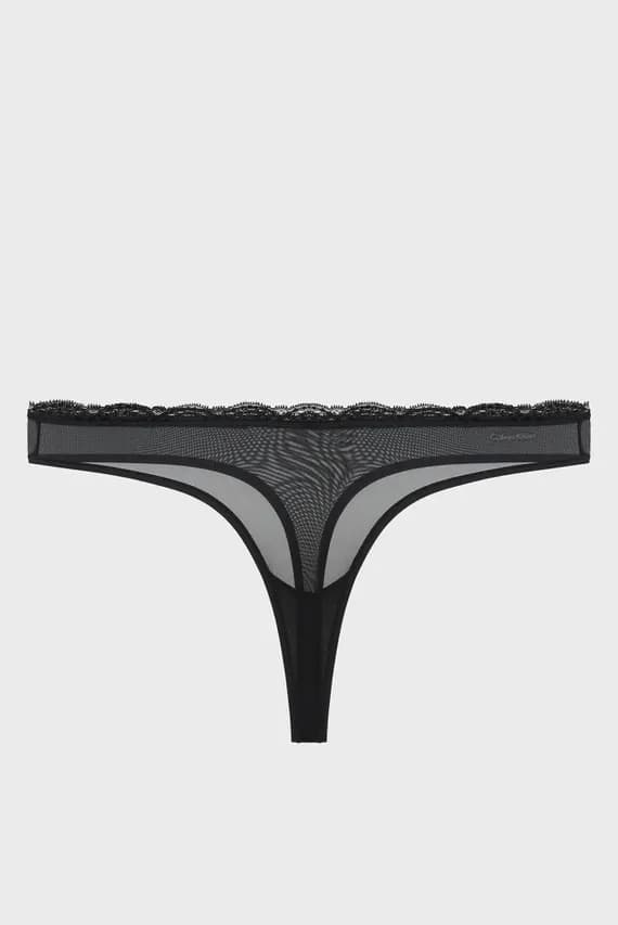 Женские черные трусики THONG