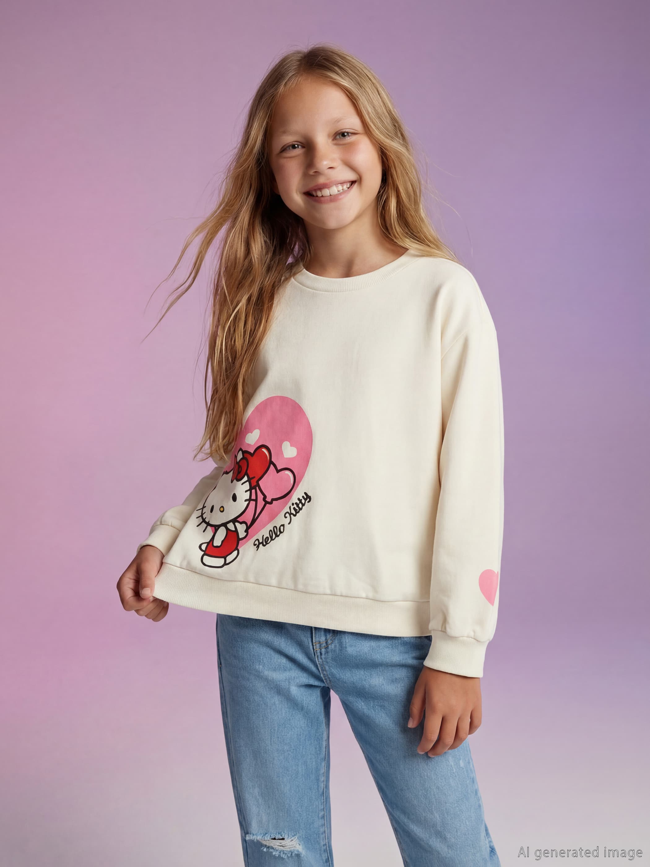 Свитшот для девочек с принтом Hello Kitty