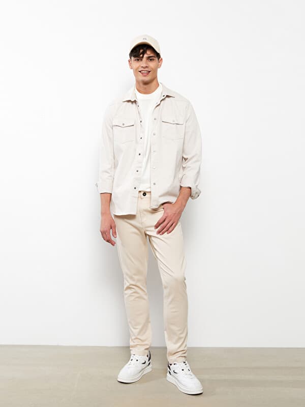 Брюки Мужские Slim Fit Из Твила