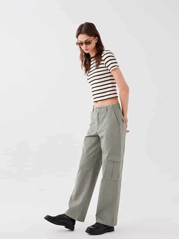 Женские брюки стандартного кроя из габардина