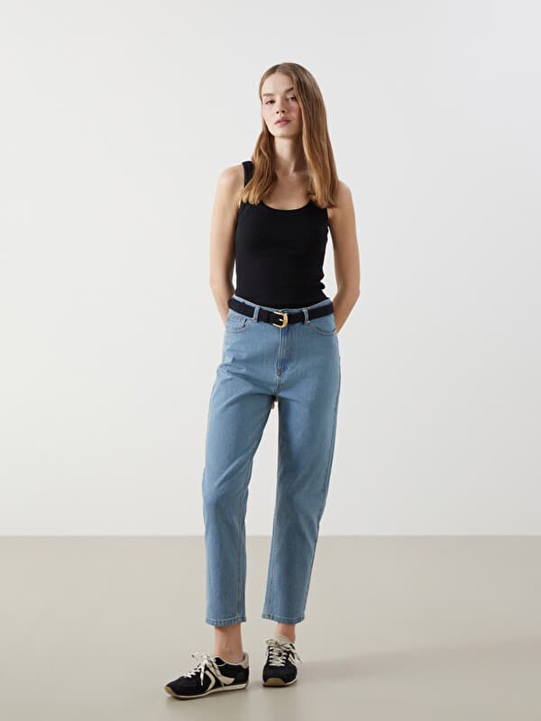 Джинсы Mom Fit с высокой посадкой для женщин