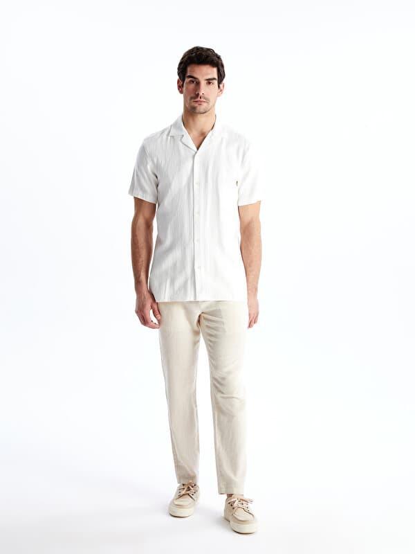 Мужские брюки Slim Fit из льняной смеси