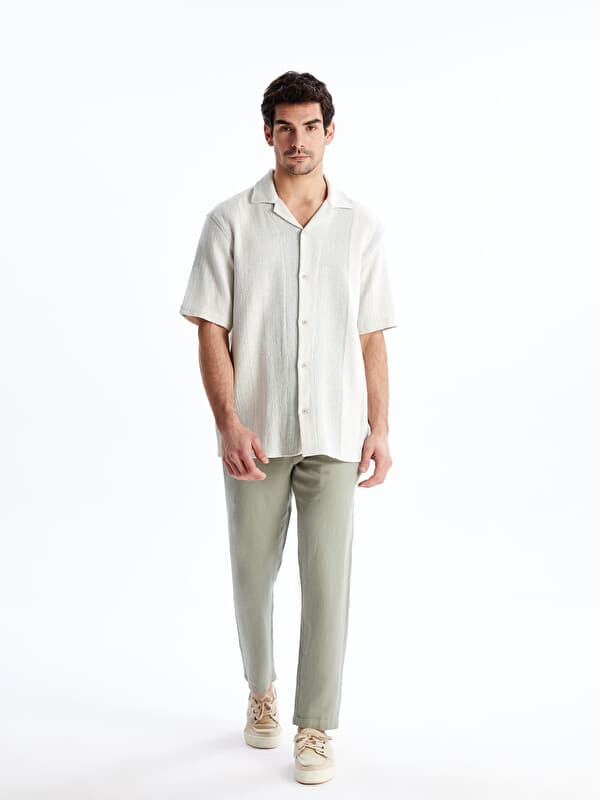 Мужские брюки Slim Fit из льняной смеси