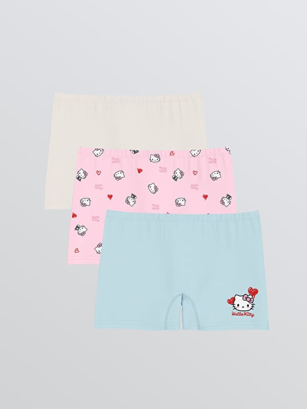 Для девочек трусы боксеры с принтом hello kitty, комплект из 3-х штук