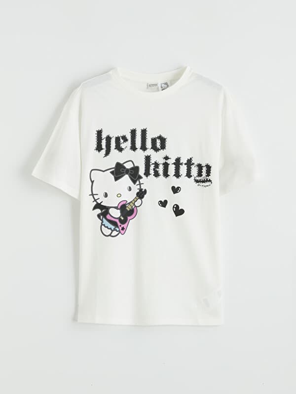 Декорированная футболка для девочек с принтом Hello Kitty