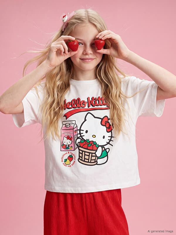 Футболка и брюки для девочек с принтом Hello Kitty