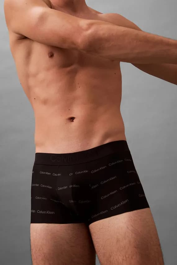 Мужские черные боксеры с узором LOW RISE TRUNK