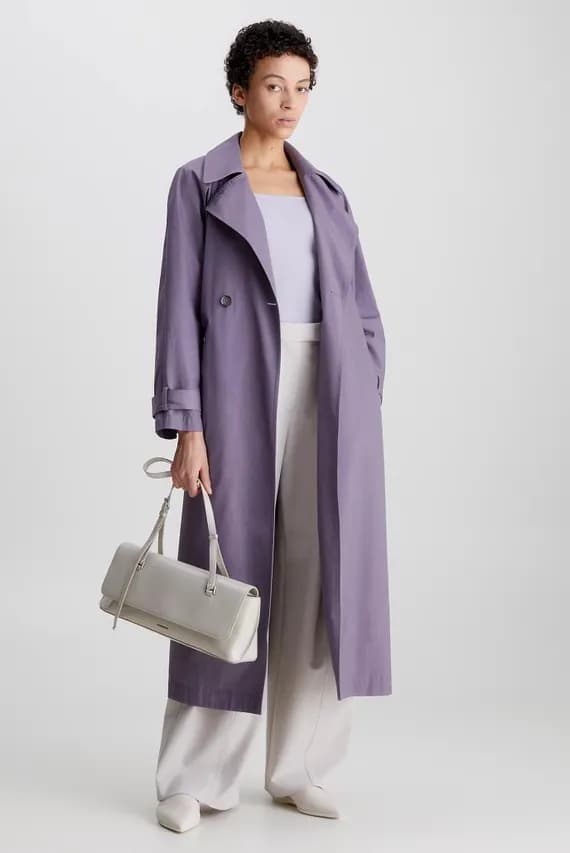 Женский фиолетовый тренч CUT OUT SHOULDER