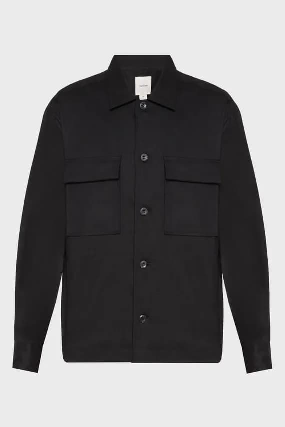 Мужская черная рубашка STRETCH OVERSHIRT