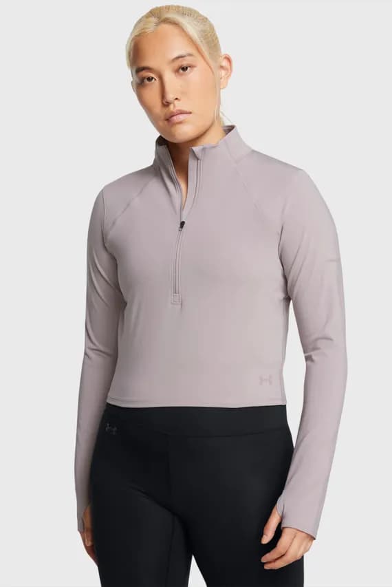 Женская пудровая спортивная кофта UA Launch Elite Half Zip
