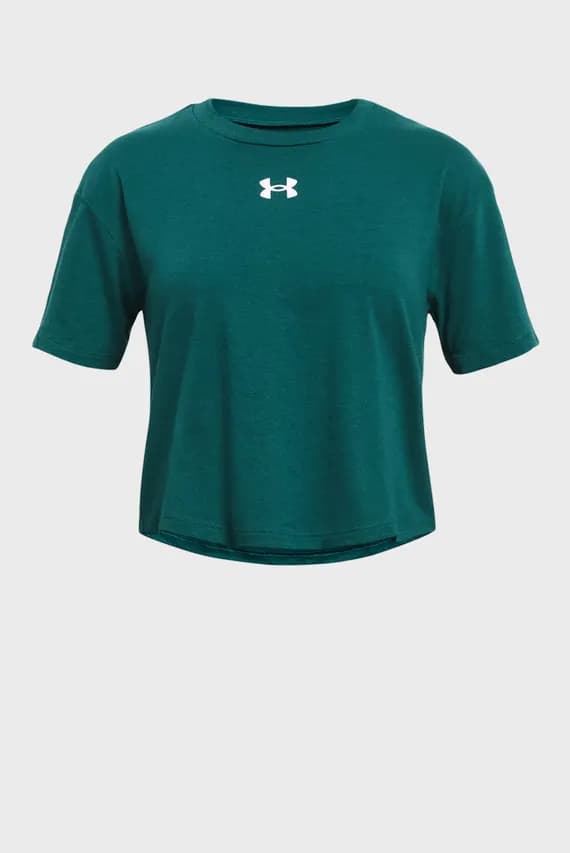 Детская бирюзовая футболка UA CROP SPORTSTYLE LOGO SS