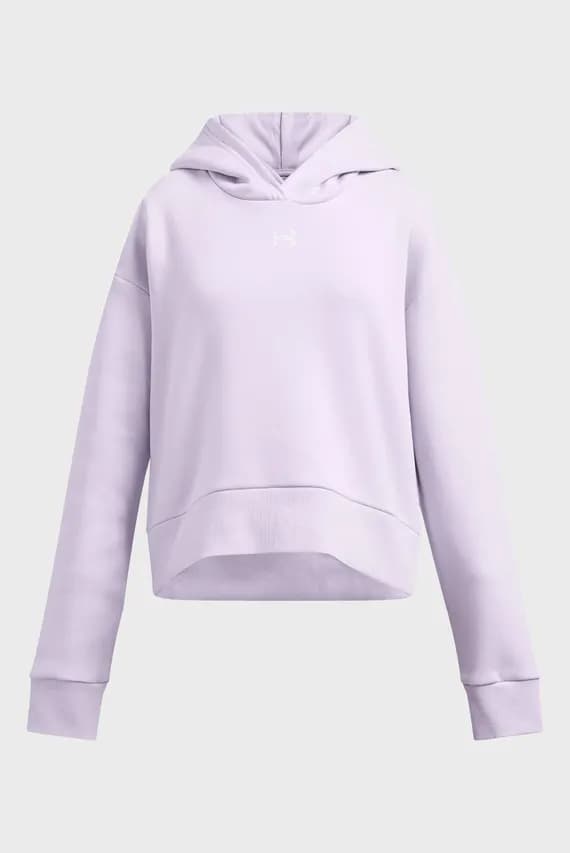 Детское сиреневое худи UA Rival Fleece Crop Hoodie