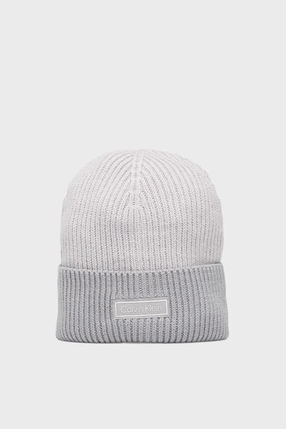 Шапка PATCH WOOL CHUNKY RIB BEANIE