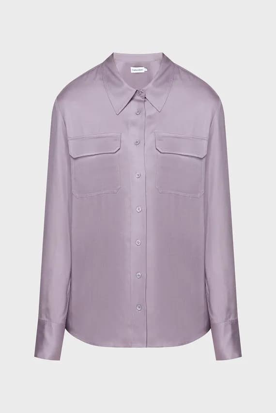 Женская фиолетовая рубашка TENCEL POCKET
