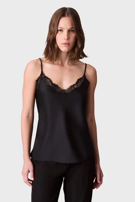 Топ/Matte Satin Cami with Lace