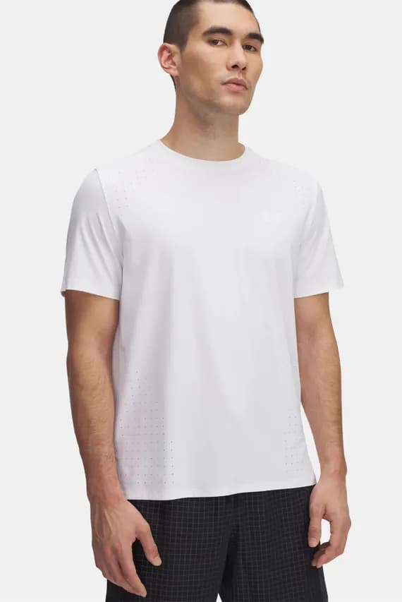 Мужская белая футболка UA LAUNCH ELITE SHORTSLEEVE