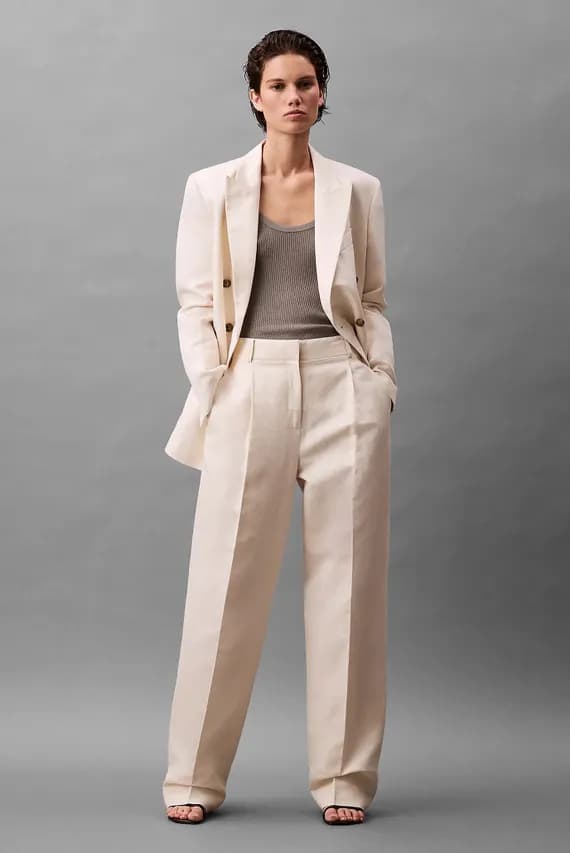 Брюки STRUCTURED LINEN PLEATED PANT