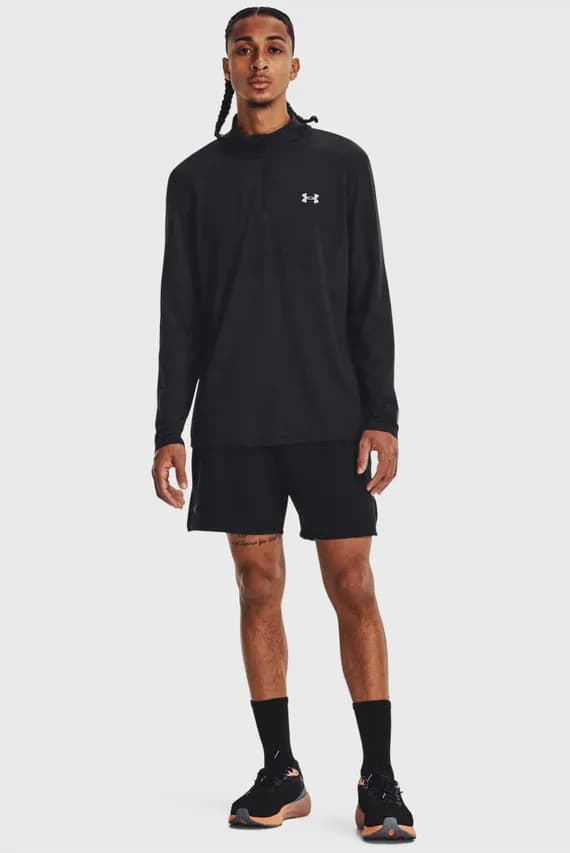 Мужская черная спортивная кофта UA SEAMLESS STRIDE 1 4 ZIP